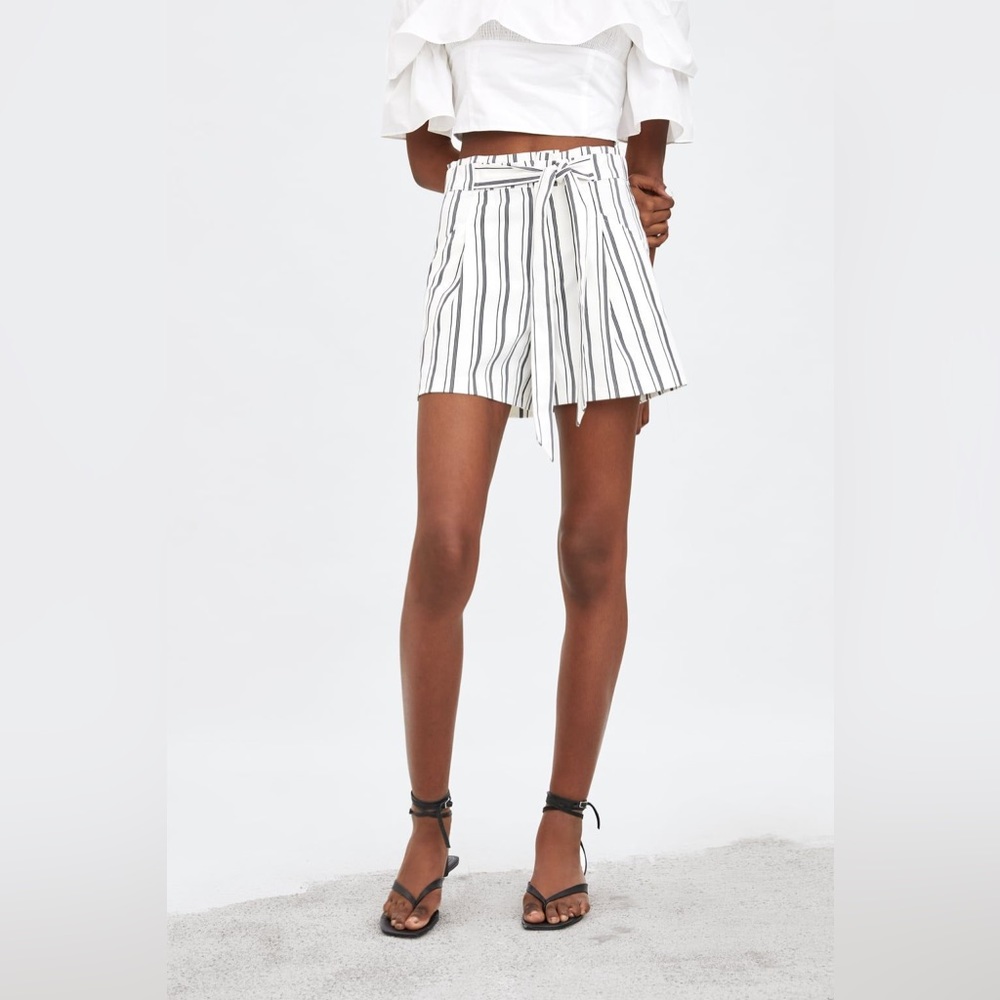 Zara Paperbag Bermudas Short with Tie Belt